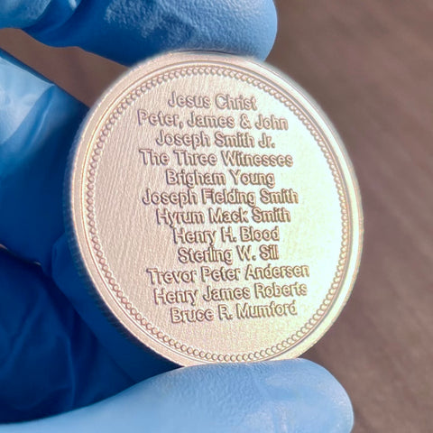 1 oz .999 Fine Silver Coin w/ Priesthood Line.  Deep raised-relief engraving removes the background around the words creating a 3D text effect.  Exquisitely detailed. One-of-a-kind gift for LDS Men!  Back is blank.
