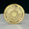 Solid Brass Coin - Line of Authority  WITH  Priesthood Restoration Design on back. 32mmX3mm