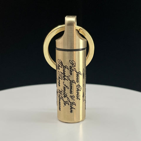 Polished Brass  -  Script Font  -  Line of Authority Vial